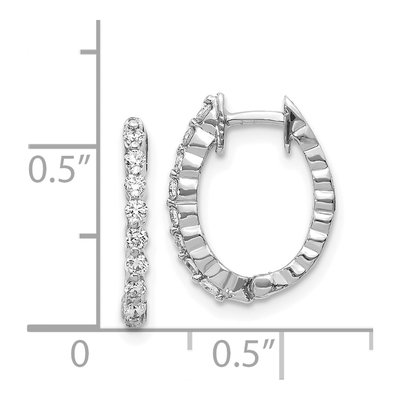 14K White Gold 1/4 ct tw 15mm Diamond Huggie Hoop Earrings – view 4