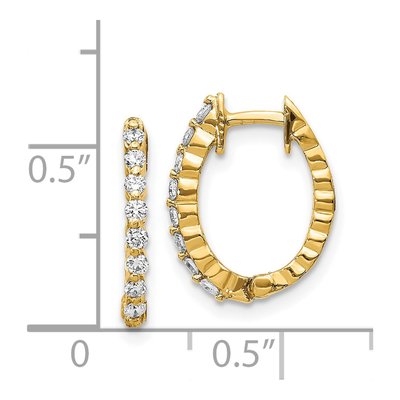 14K Yellow Gold 1/4 ct tw 15mm Diamond Huggie Hoop Earrings – view 4