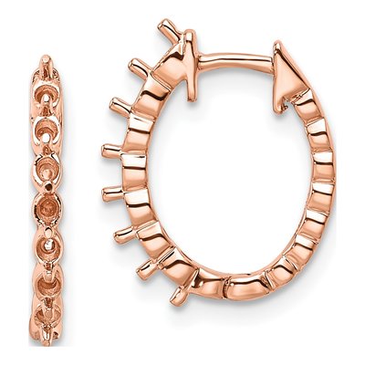 14K Rose Gold Hinged Hoop Earring Mounting