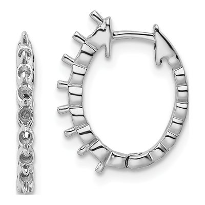 14K White Gold Hinged Hoop Earring Mounting