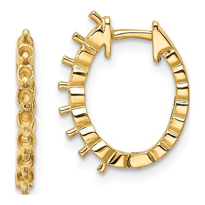 14K Yellow Gold Hinged Hoop Earring Mounting