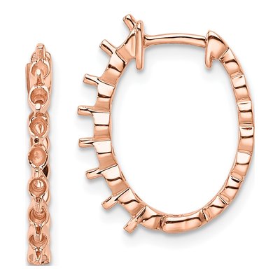 14K Rose Gold Hinged Hoop Earring Mounting