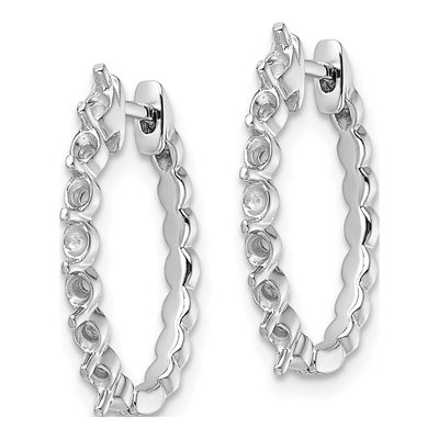 14K White Gold Hinged Hoop Earring Mounting – view 3