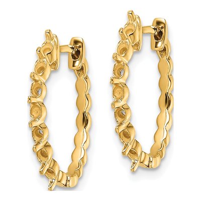 14K Yellow Gold Hinged Hoop Earring Mounting – view 3