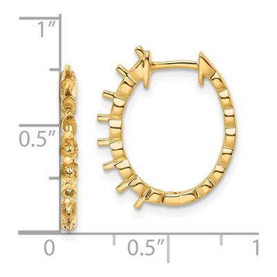 14K Yellow Gold Hinged Hoop Earring Mounting – view 4
