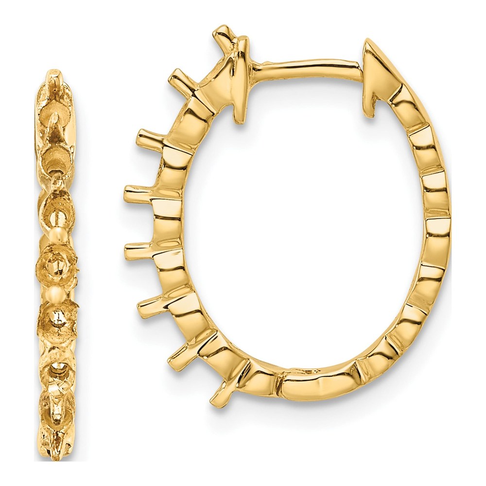 14K Yellow Gold Hinged Hoop Earring Mounting