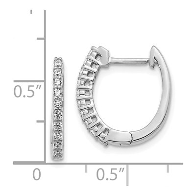 14K White Gold 1/4 ct tw 16mm Lab-Grown Diamond Huggie Hoop Earrings – view 5