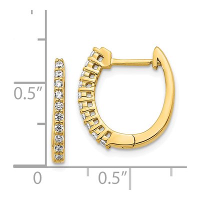 14K Yellow Gold 1/4 ct tw 16mm Diamond Huggie Hoop Earrings – view 5