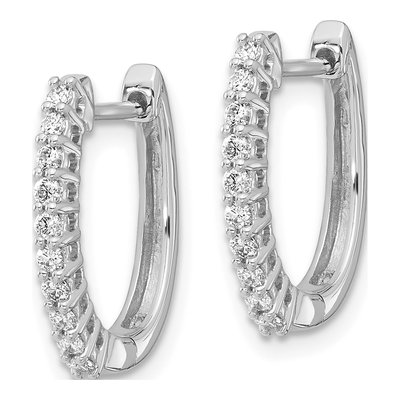 14K White Gold 1/3 ct tw 17mm Lab-Grown Diamond Huggie Hoop Earrings – view 3