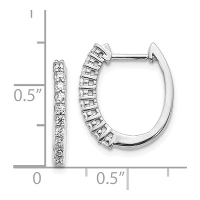 14K White Gold 1/3 ct tw 17mm Lab-Grown Diamond Huggie Hoop Earrings – view 5