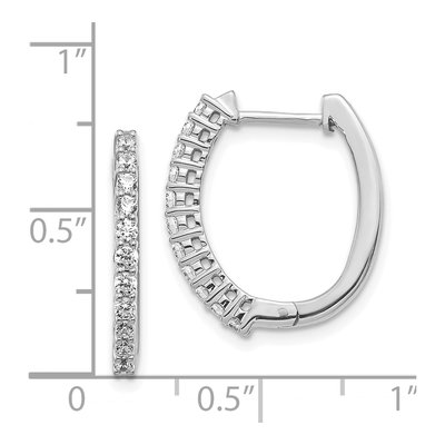 14K White Gold 1/2 ct tw 19mm Diamond Huggie Hoop Earrings – view 5