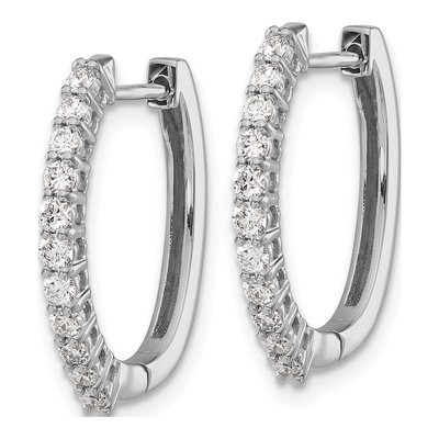14K White Gold 1/2 ct tw 19mm Lab-Grown Diamond Huggie Hoop Earrings – view 3