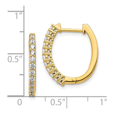 14K Yellow Gold 1/2 ct tw 19mm Lab-Grown Diamond Huggie Hoop Earrings – view 5