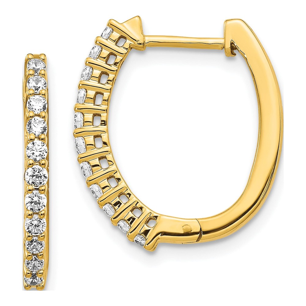 14K 1/2 Carat Lab Grown Diamond Vs/si+ G+ Complete Hinged Hoop Earrings