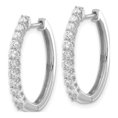 14K White Gold 3/4 ct tw 23mm Lab-Grown Diamond Huggie Hoop Earrings – view 2