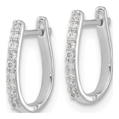 14K White Gold 1/10 ct tw 12mm Diamond Huggie Hoop Earrings – view 3