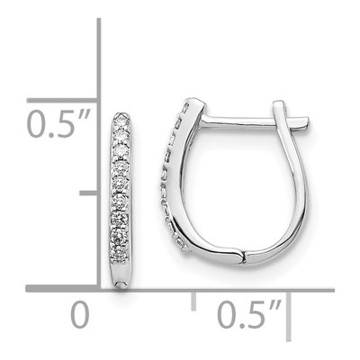 14K White Gold 1/10 ct tw 12mm Diamond Huggie Hoop Earrings – view 5