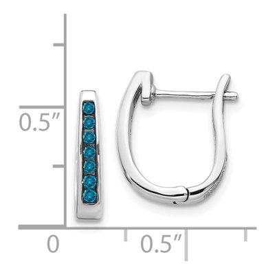 14K White Gold 1/6 ct tw 14mm Diamond Huggie Hoop Earrings – view 4