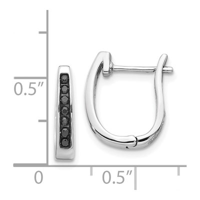 14K White Gold 1/6 ct tw 14mm Diamond Channel Huggie Hoop Earrings – view 5