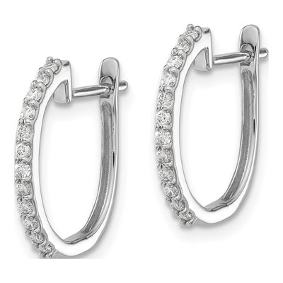 14K White Gold 1/5 ct tw 16mm Diamond Huggie Hoop Earrings – view 2