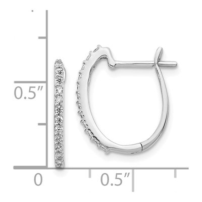 14K White Gold 1/5 ct tw 16mm Diamond Huggie Hoop Earrings – view 4