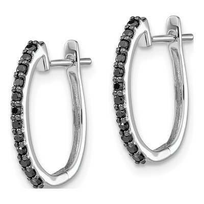 14K White Gold 1/5 ct tw 16mm Diamond Huggie Hoop Earrings – view 3