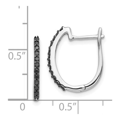 14K White Gold 1/5 ct tw 16mm Diamond Huggie Hoop Earrings – view 5