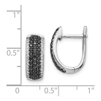 14K White Gold 1 ct tw 16mm Diamond Huggie Hoop Earrings – view 4
