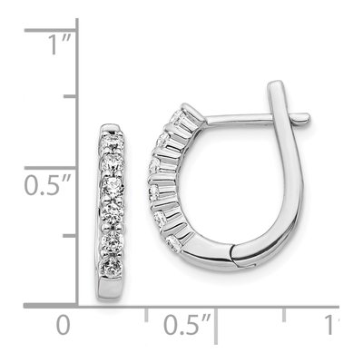 14K White Gold 1/2 ct tw 17mm Diamond Huggie Hoop Earrings – view 3