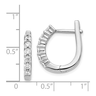 14K White Gold 3/4 ct tw 19mm Diamond Huggie Hoop Earrings – view 5