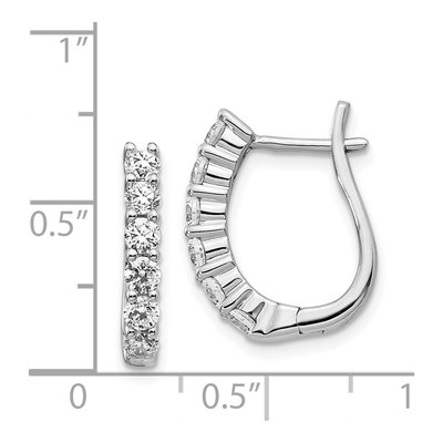 14K White Gold 1 ct tw 17mm Lab-Grown Diamond Huggie Hoop Earrings – view 5