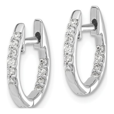 10K White Gold 1/4 ct tw 13mm Diamond Inside-Out Hoop Earrings – view 2