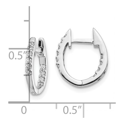 10K White Gold 1/4 ct tw 13mm Diamond Inside-Out Hoop Earrings – view 4