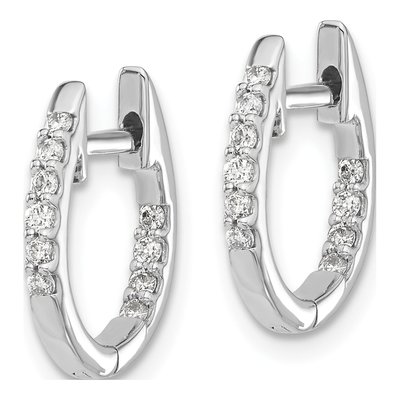 14K White Gold 1/4 ct tw 13mm Diamond Inside-Out Hoop Earrings – view 2