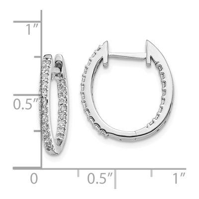 10K White Gold 1/2 ct tw 17mm Diamond Inside-Out Hoop Earrings – view 4