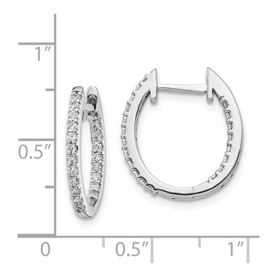 14K White Gold 1/2 ct tw 17mm Diamond Inside-Out Hoop Earrings – view 5