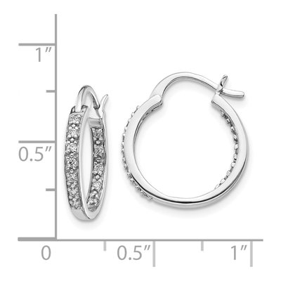 14K White Gold 1/4 ct tw 15mm Diamond Inside-Out Hoop Earrings – view 5