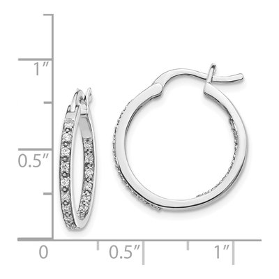 14K White Gold 1/3 ct tw 18mm Diamond Inside-Out Hoop Earrings – view 5