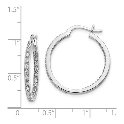 14K White Gold 1/2 ct tw 24mm Diamond Inside-Out Hoop Earrings – view 5