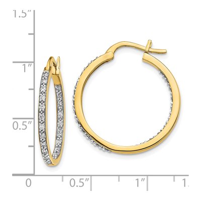 14K Yellow Gold 1/2 ct tw 24mm Diamond Inside-Out Hoop Earrings – view 4
