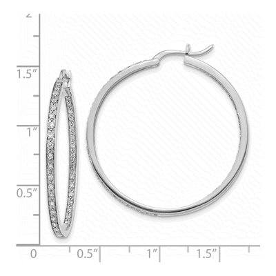 14K White Gold 5/8 ct tw 35mm Diamond Inside-Out Hoop Earrings – view 4