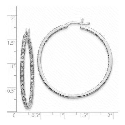 14K White Gold 7/8 ct tw 39mm Diamond Inside-Out Hoop Earrings – view 5