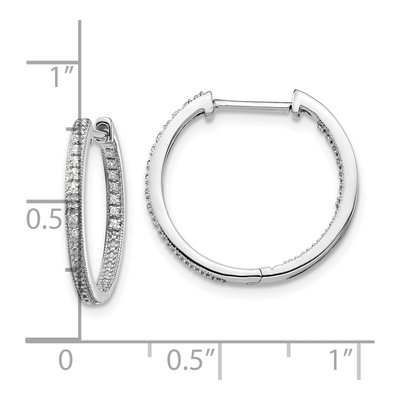 10K White Gold 1/10 ct tw Diamond Inside-Out Hoop Earrings – view 4