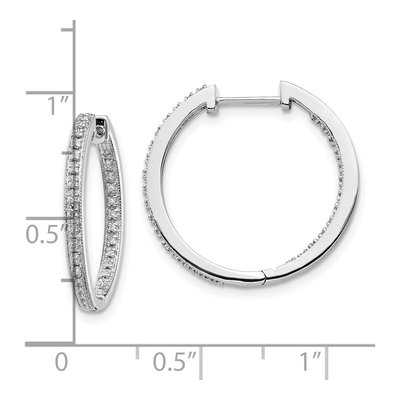 10K White Gold 1/5 ct tw Inside-Out Diamond Hoop Earrings – view 4