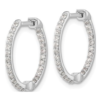 14K White Gold 1/2 ct tw 16mm Diamond Inside-Out Hoop Earrings – view 3