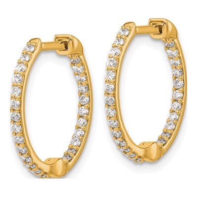14K Yellow Gold 1/2 ct tw 16mm Diamond Inside-Out Hoop Earrings – view 2