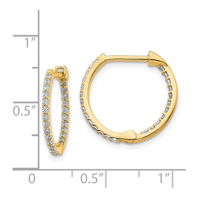 14K Yellow Gold 1/2 ct tw 16mm Diamond Inside-Out Hoop Earrings – view 4