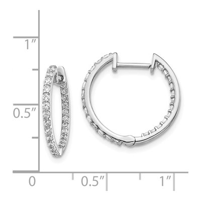 14K White Gold 5/8 ct tw 17mm Diamond Inside-Out Hoop Earrings – view 4