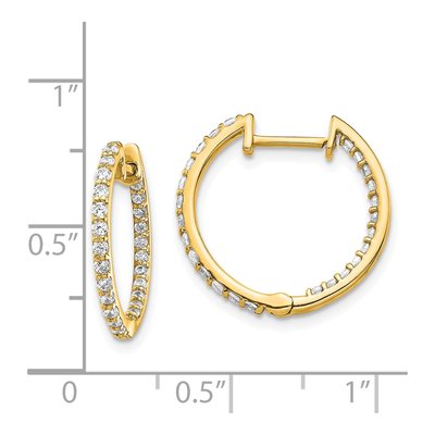 14K Yellow Gold 5/8 ct tw 17mm Diamond Inside-Out Hoop Earrings – view 4
