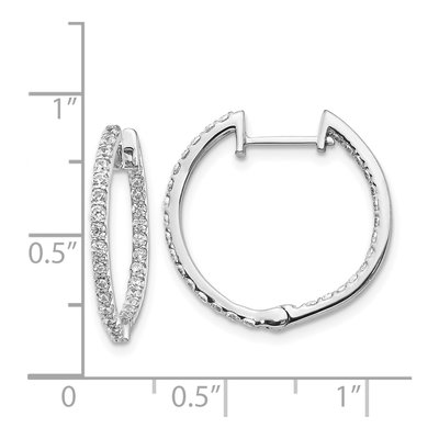 14K White Gold 0.82 ct tw 19mm Lab-Grown Diamond Hoop Earrings – view 4